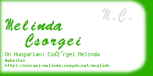 melinda csorgei business card